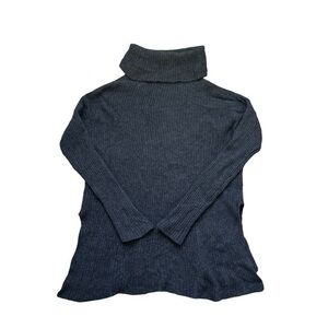 Eileen Fisher Oversized Charcoal‎ Dark Grey Wool & Yak Turtleneck Sweater